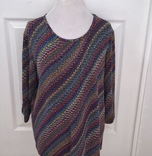 City Blues By Koret Art To Wear Multi Colored Top